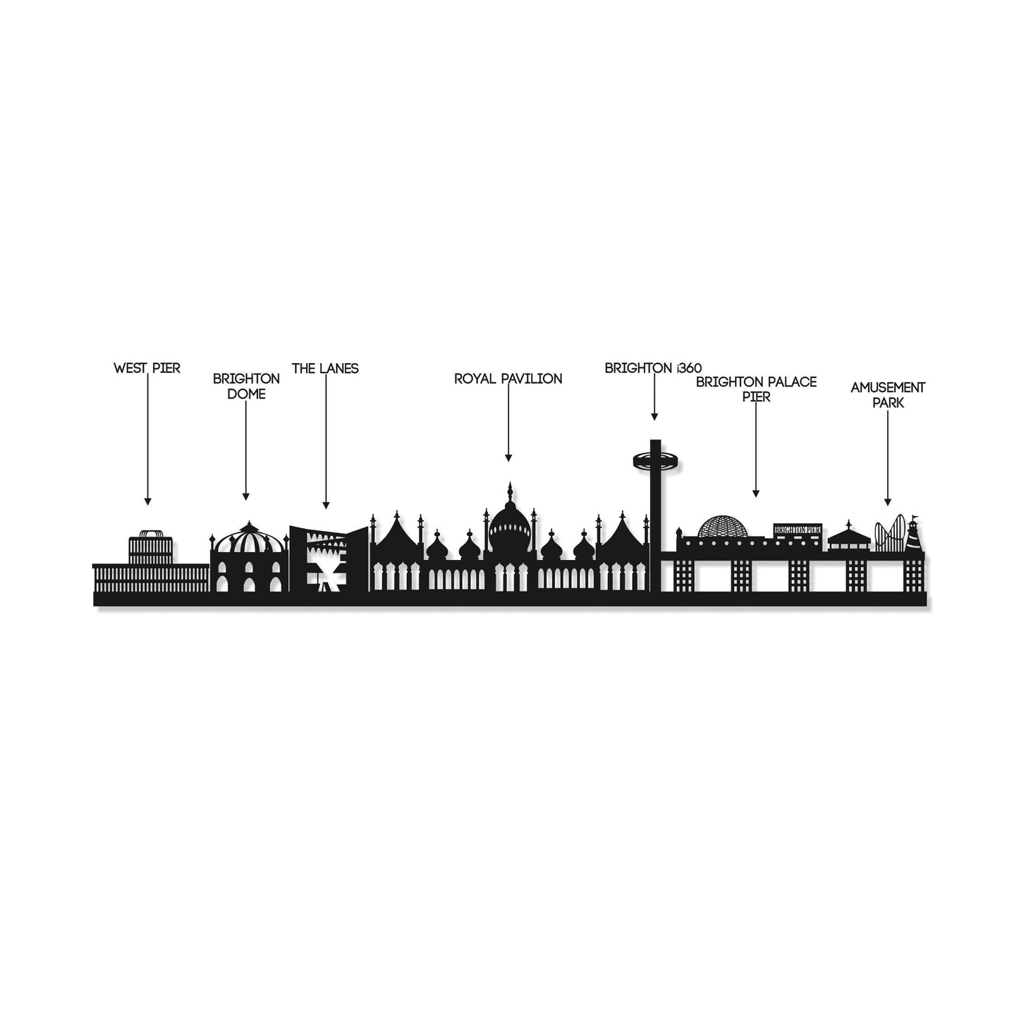 Brighton Skyline Wood Wall Art - Brighton Gift - Skyline Art - Wood Wall Art
