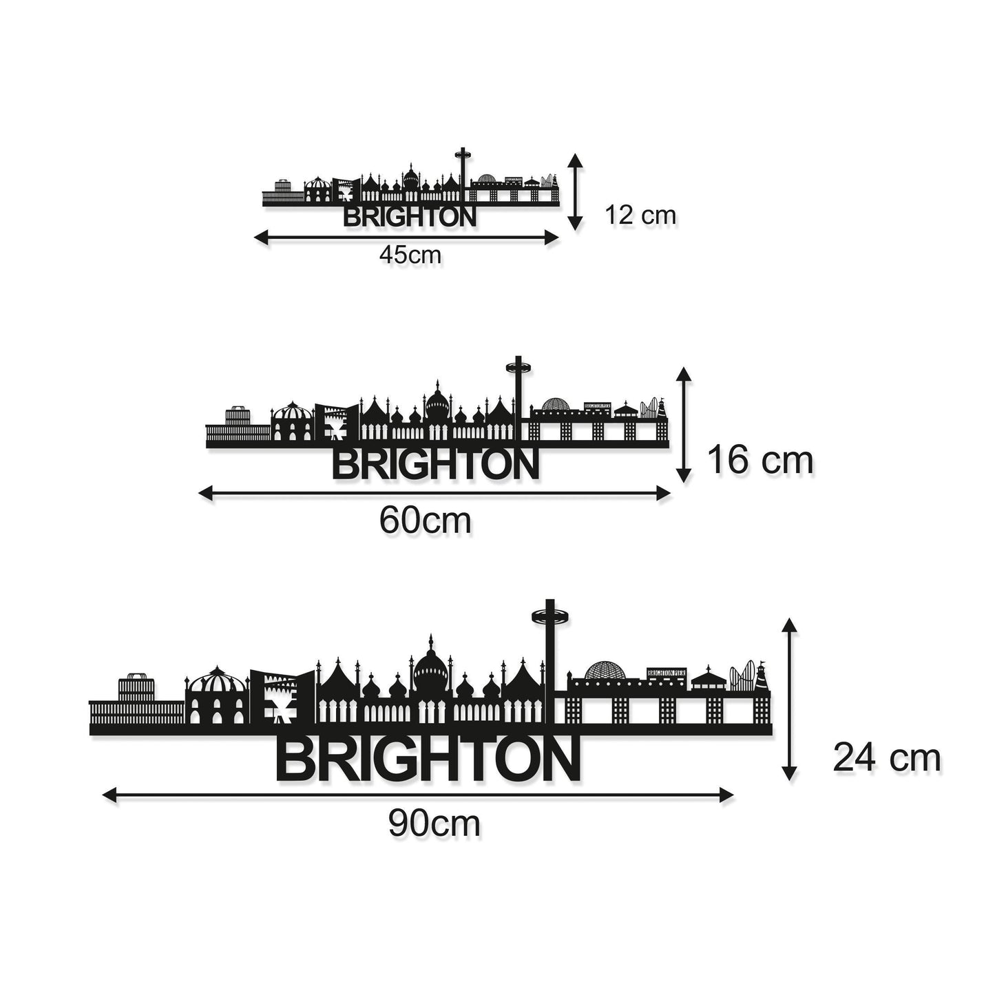 Brighton Skyline Wood Wall Art - Brighton Gift - Skyline Art - Wood Wall Art