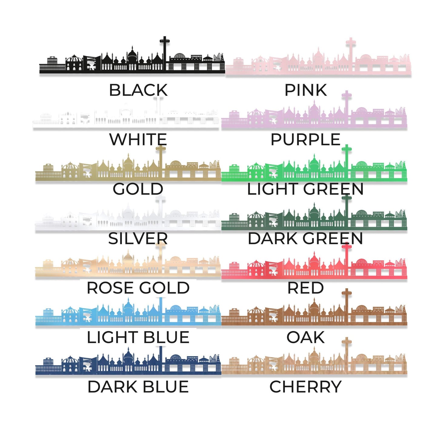 Brighton Skyline Wood Wall Art - Brighton Gift - Skyline Art - Wood Wall Art