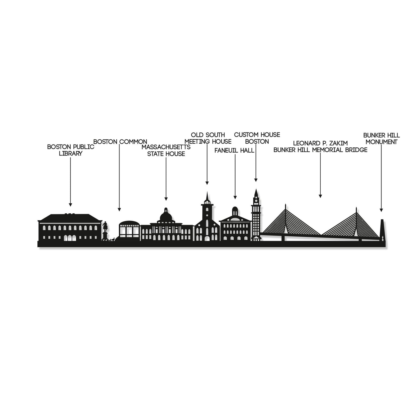 Boston Skyline Wood Wall Art - Boston Gift - Skyline Art - Wood Wall Art