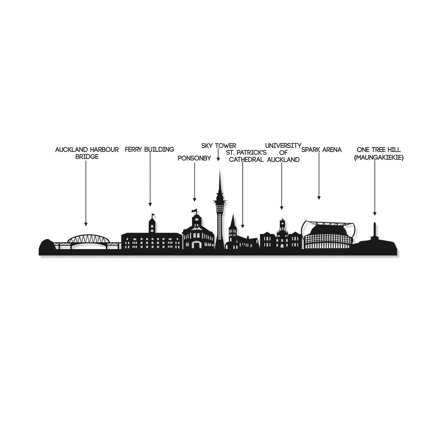 Auckland Skyline Wood Wall Art - Auckland Gift - Skyline Art - Wood Wall Art