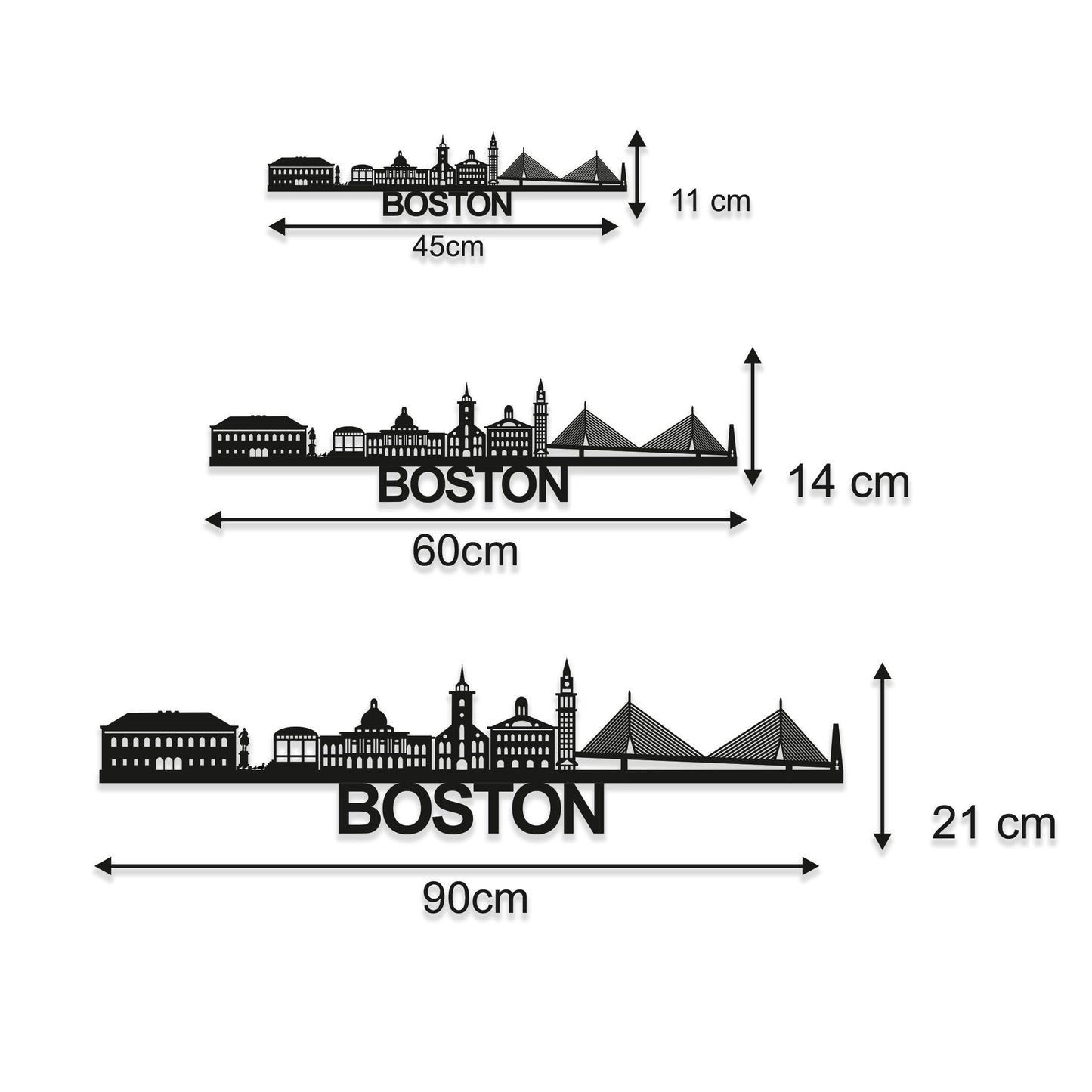 Boston Skyline Wood Wall Art - Boston Gift - Skyline Art - Wood Wall Art