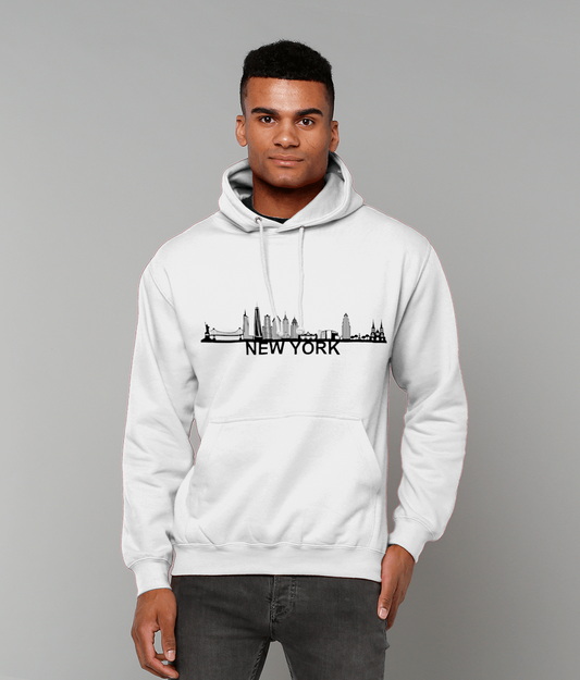 New York Skyline Hoodie with City Name