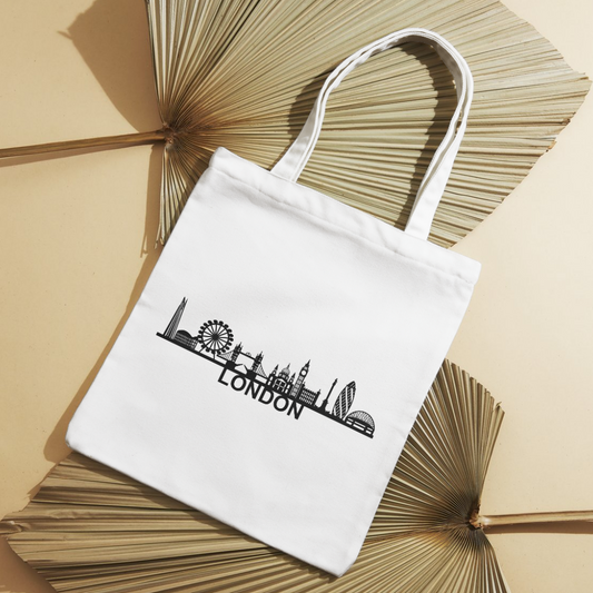 London Skyline Tote Bag with City Name