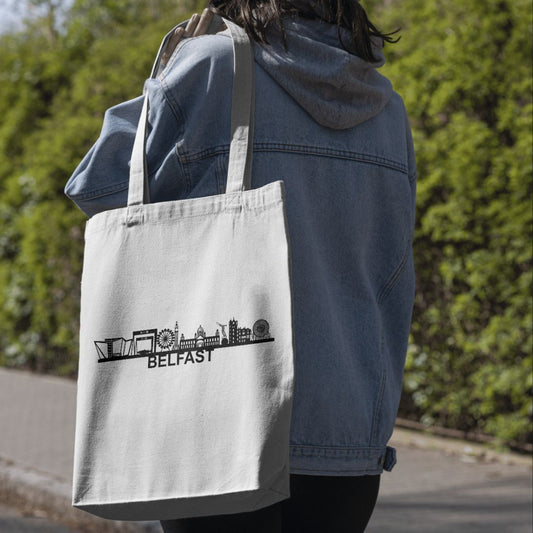 Belfast Skyline Tote Bag With City Name - Belfast Gift - Gift for Her