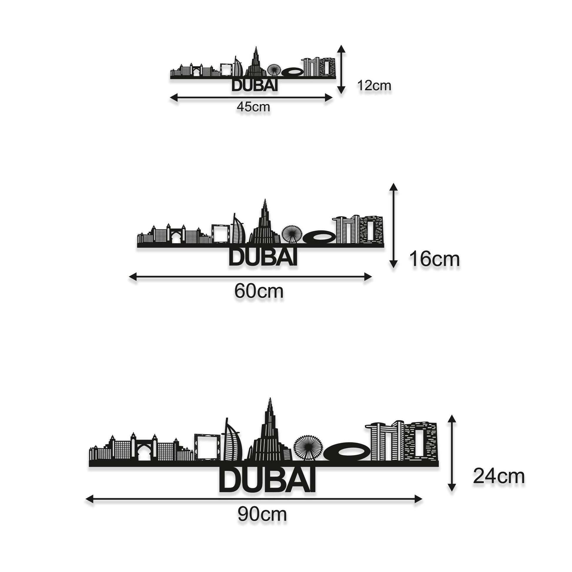 Dubai Skyline Wood Wall Art