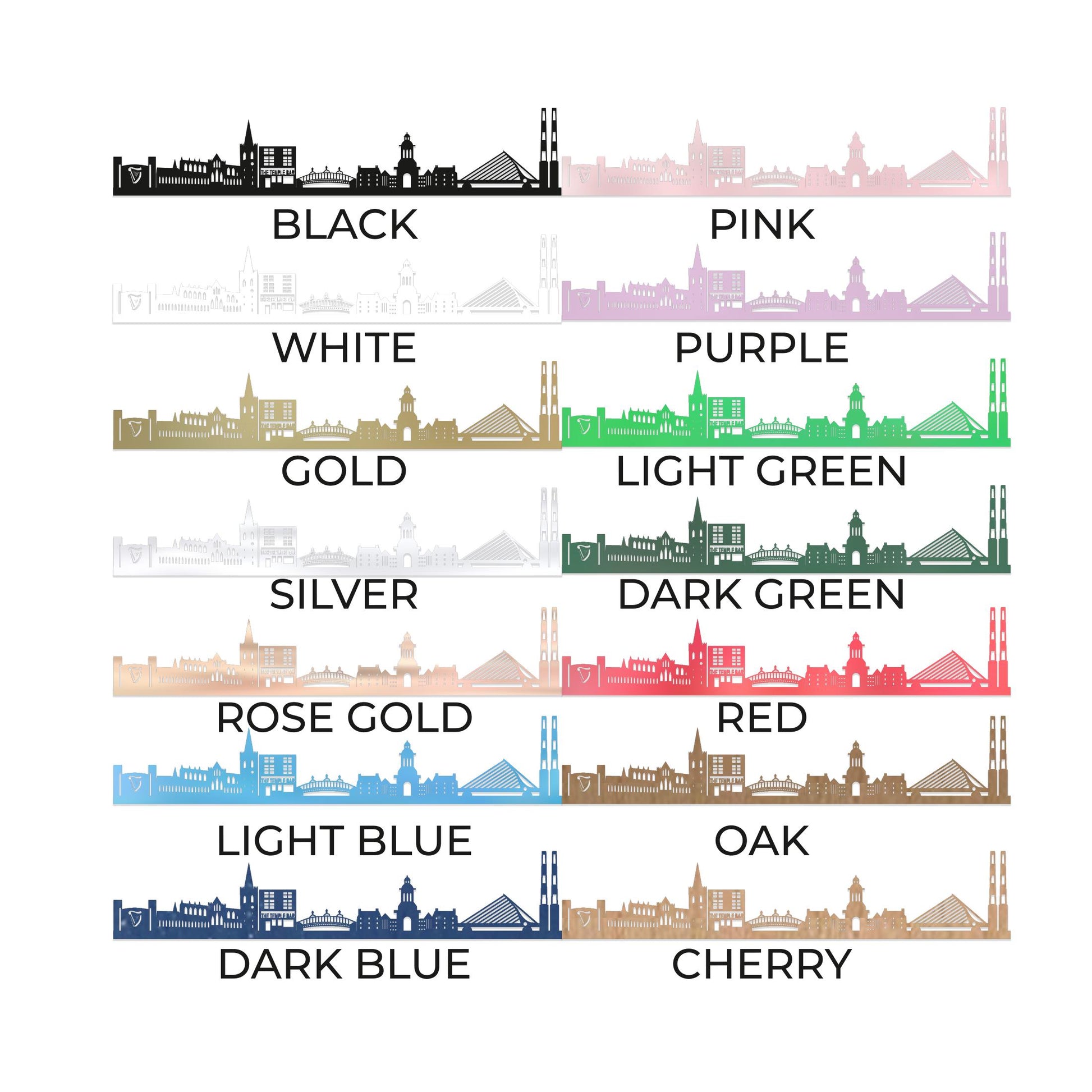 Dublin Skyline Wood Wall Art