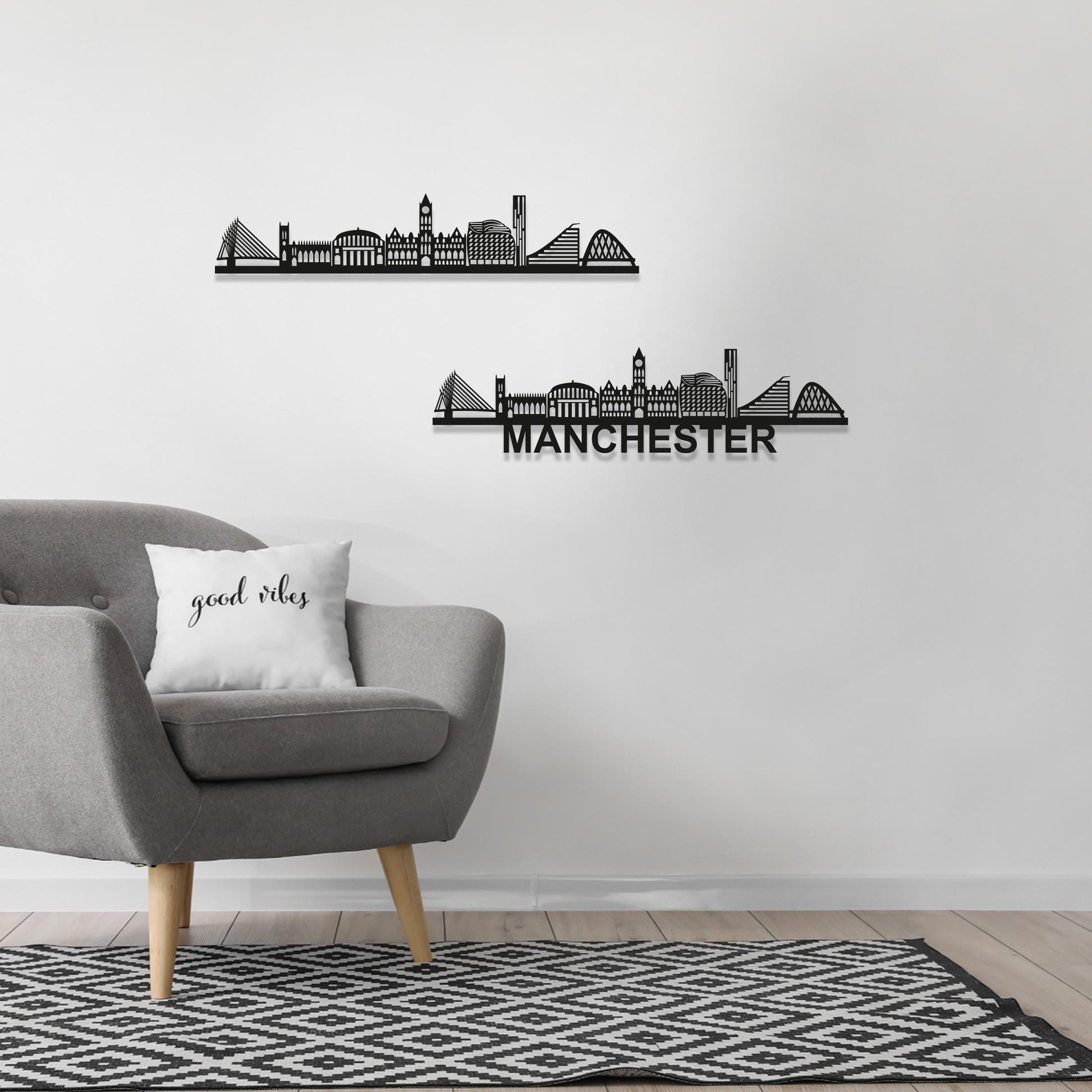 Manchester Skyline Wood Wall Art