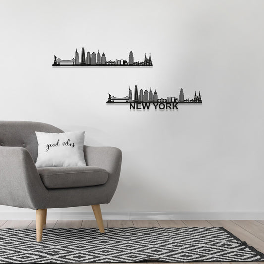 New York Skyline Wood Wall Art