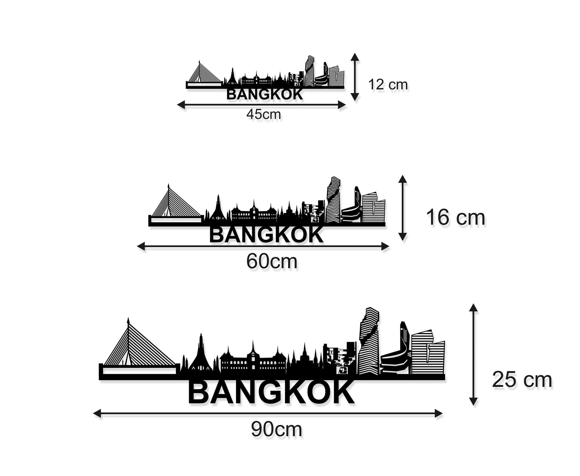 Bangkok Skyline Wood Wall Art