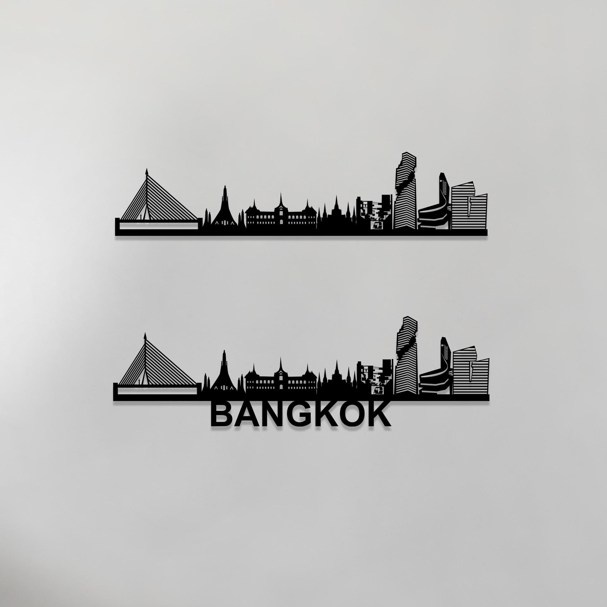 Bangkok Skyline Wood Wall Art