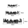 Barcelona Skyline Wood Wall Art